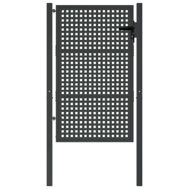 vidaXL Πόρτα Κήπου Ανθρακί 100x150 εκ. Ατσάλι