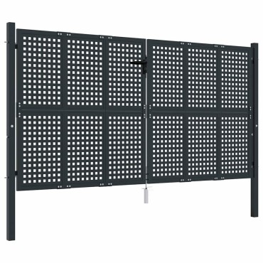 vidaXL Πόρτα Κήπου Ανθρακί 300x125 εκ. Ατσάλι