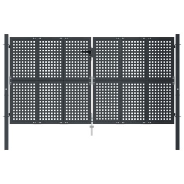 vidaXL Πόρτα Κήπου Ανθρακί 300x125 εκ. Ατσάλι