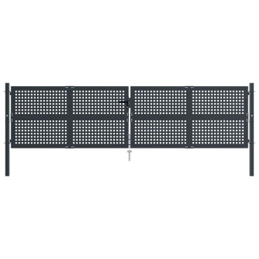 vidaXL Πόρτα Κήπου Ανθρακί 400x75 εκ. Ατσάλι