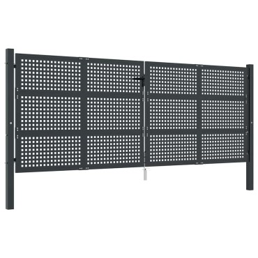 vidaXL Πόρτα Κήπου Ανθρακί 400x125 εκ. Ατσάλι