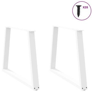 vidaXL Πόδια Τραπεζαρίας Σχήματος V 2 τεμ. Λευκά 100x (72-73,3)cm Ατσάλι