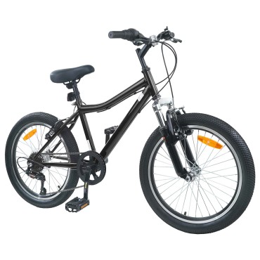 vidaXL Παιδικό Ποδήλατο 24 ίντσες 6-Speed για 8-12 ετών Μαύρο