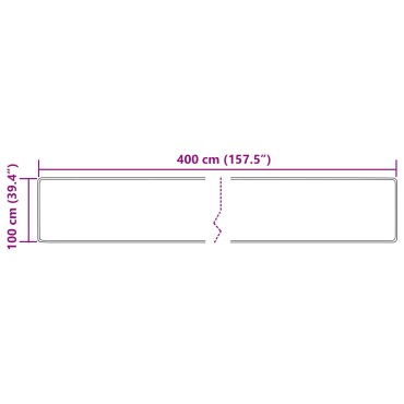 vidaXL Χαλί Runner MARSA Κρεμ 100x400cm Πολυέστερ και PVC