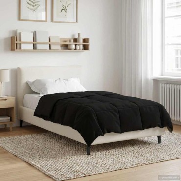 vidaXL Καλοκαιρινό Παπλωματοθήκη Μαύρο 135 x 200 cm Μικροΐνες