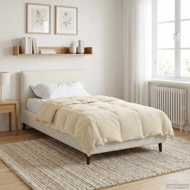 vidaXL Κουβέρτα ολόκληρου του χρόνου Κρεμ 140 x 220 cm Μικροΐνες