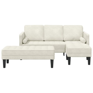 vidaXL Σετ Καναπέ 2 τεμ. Κρεμ Πολυεστέρας 173x131x67cm  Διθέσιος