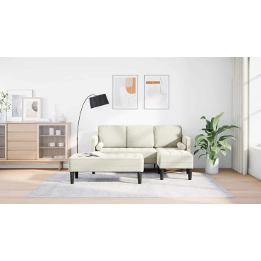 vidaXL Σετ Καναπέ 2 τεμ. Κρεμ Πολυεστέρας 173x131x67cm  Διθέσιος
