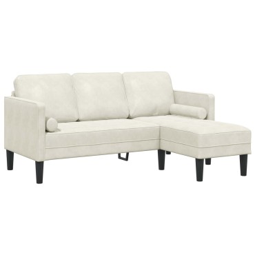 vidaXL Σετ Καναπέ 2 τεμ. Κρεμ Πολυεστέρας 173x131x67cm  Διθέσιος