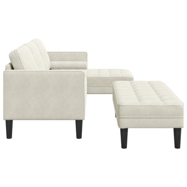 vidaXL Σετ Καναπέ 2 τεμ. Κρεμ Πολυεστέρας 173x131x67cm  Διθέσιος