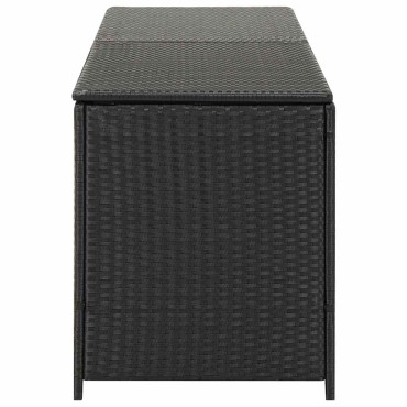 vidaXL Κουτί Αποθήκευσης Κήπου Μαύρο 200x50x60cm από Συνθετικό Ρατάν 1 τεμ.