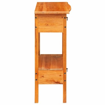 vidaXL Τραπέζι κονσόλας Φυσικό 50,5x30x75,5cm Στερεό ξύλο Μαόνι