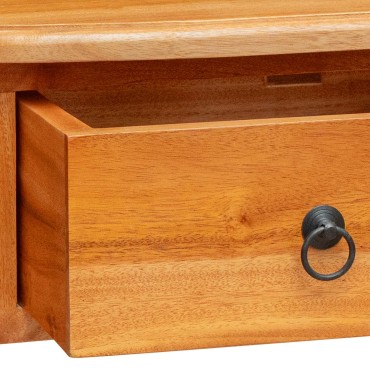 vidaXL Τραπέζι κονσόλας Φυσικό 50,5x30x75,5cm Στερεό ξύλο Μαόνι