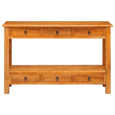 vidaXL Τραπέζι κονσόλας Φυσικό 115x32x76cm Στερεό ξύλο Μαόνι
