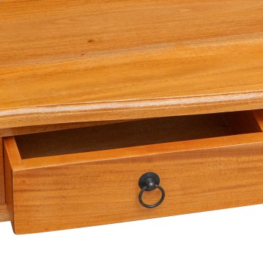 vidaXL Τραπέζι κονσόλας Φυσικό 115x32x76cm Στερεό ξύλο Μαόνι