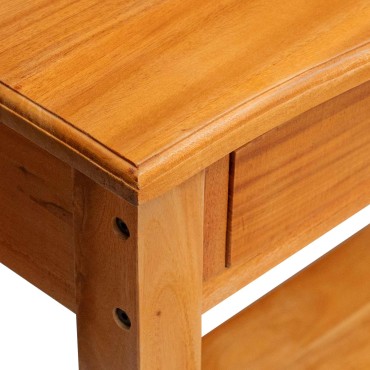 vidaXL Τραπέζι κονσόλας Φυσικό 115x32x76cm Στερεό ξύλο Μαόνι
