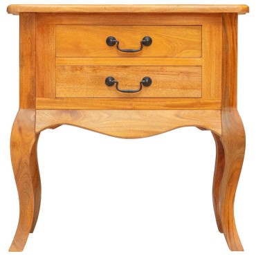 vidaXL Τραπεζάκι Πλευράς Φυσικό 60,5x30x61cm Στερεό ξύλο Μαόνι