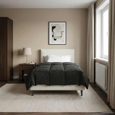 vidaXL Καλοκαιρινό Παπλωματοθήκη Ανθρακί 135 x 200 cm Μικροΐνες