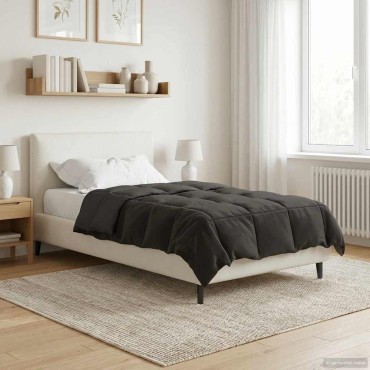 vidaXL Καλοκαιρινό Παπλωματοθήκη Ανθρακί 155 x 200 εκ. Μικροΐνες