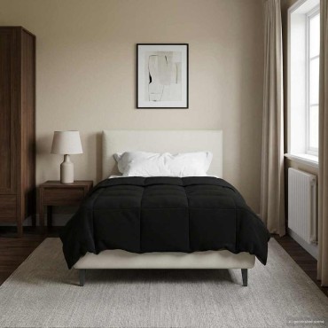 vidaXL Καλοκαιρινό Παπλωματοθήκη 140 x 200 cm Καλοκαίρι Μαύρο