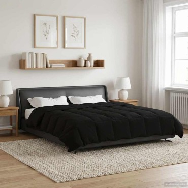 vidaXL Καλοκαιρινό Παπλωματοθήκη 200 x 200 cm Καλοκαίρι Μαύρο