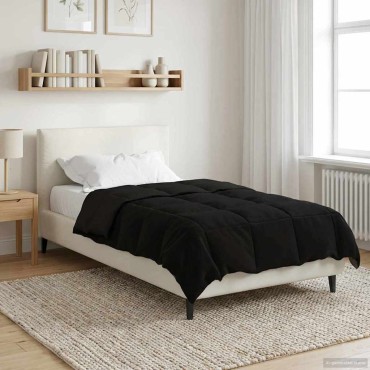 vidaXL Καλοκαιρινό Παπλωματοθήκη Μαύρο 140 x 220 cm Μικροΐνες