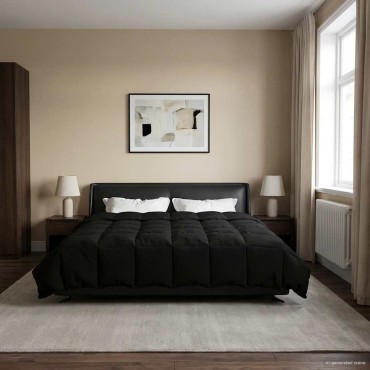 vidaXL Καλοκαιρινό Παπλωματοθήκη Μαύρο 200 x 220 cm Μικροΐνες