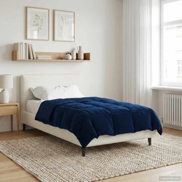 vidaXL Καλοκαιρινό Παπλωματοθήκη 135 x 200 cm Καλοκαίρι Σκούρο Μπλε