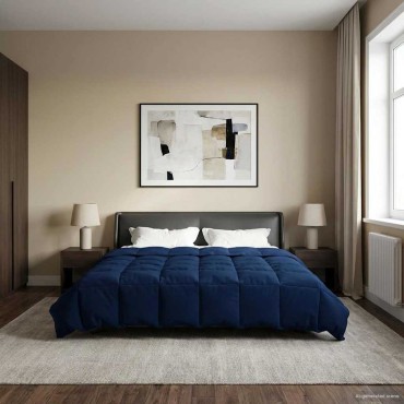 vidaXL Καλοκαιρινό Παπλωματοθήκη 220 x 240 cm Καλοκαίρι Σκούρο Μπλε