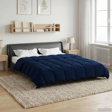 vidaXL Καλοκαιρινό Παπλωματοθήκη 240 x 260 εκ. Καλοκαίρι Σκούρο Μπλε