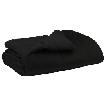 vidaXL Κουβέρτα ολόκληρου του χρόνου Μαύρο 135 x 200 cm Μικροΐνες