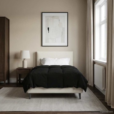 vidaXL Κουβέρτα ολόκληρου του χρόνου Μαύρο 135 x 200 cm Μικροΐνες