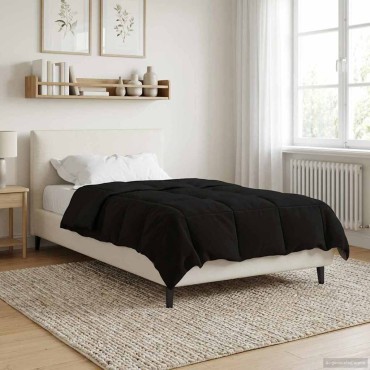 vidaXL Κουβέρτα ολόκληρου του χρόνου Μαύρο 140 x 200 cm Μικροΐνες