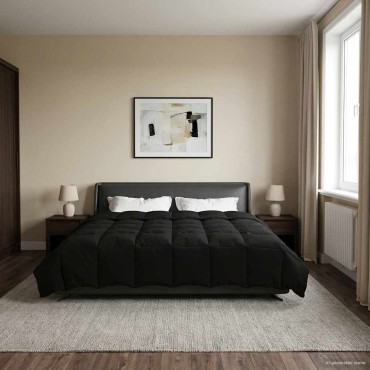 vidaXL Κουβέρτα ολόκληρου του χρόνου 200 x 240 cm 4 Εποχές Μαύρο