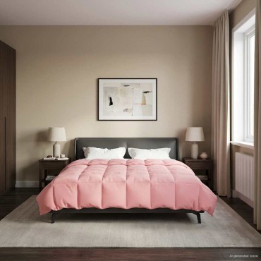 vidaXL Κουβέρτα ολόκληρου του χρόνου Ροζ 200 x 240 cm Μικροΐνες