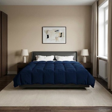 vidaXL Κουβέρτα ολόκληρου του χρόνου 220 x 240 cm 4 Εποχές Σκούρο Μπλε