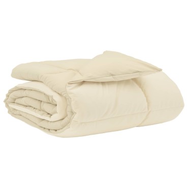 vidaXL Κουβέρτα ολόκληρου του χρόνου Κρεμ 140 x 200 cm Μικροΐνες