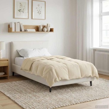 vidaXL Κουβέρτα ολόκληρου του χρόνου Κρεμ 155 x 200 εκ. Μικροΐνες