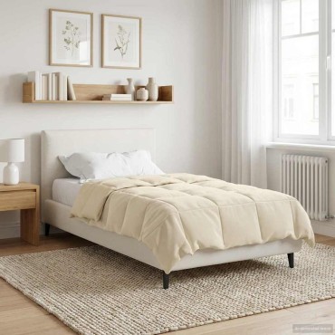 vidaXL Κουβέρτα ολόκληρου του χρόνου Κρεμ 155 x 220 cm Μικροΐνες