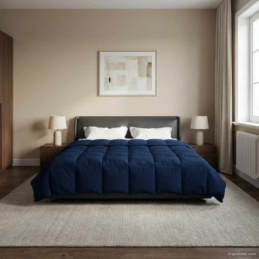 vidaXL Χειμερινό Παπλωματοθήκη Σκούρο Μπλε 200 x 200 cm Μικροΐνες