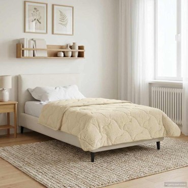 vidaXL Καλοκαιρινό Παπλωματοθήκη 155 x 200 εκ. Καλοκαίρι Κρεμ