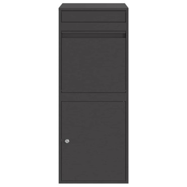vidaXL Θυρίδα Πακέτων με αποθήκευση Μαύρο 47,5 x 38 x 59 εκ. Ατσάλι