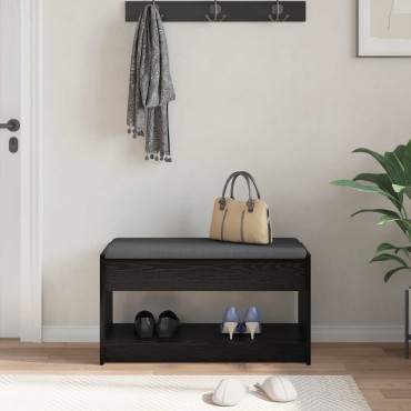 vidaXL Παγκάκι Χαλωρίου Μαύρη Δρυς 83x38x45 εκ 1 τεμ.