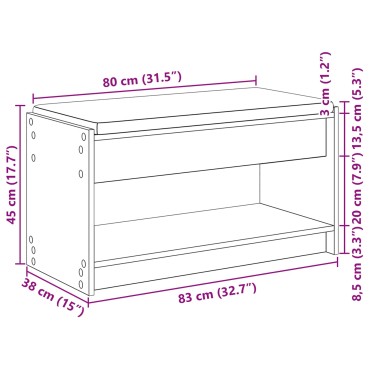 vidaXL Παγκάκι Χαλωρίου Δρύς Sonoma 83x38x45 εκ 1 τεμ.