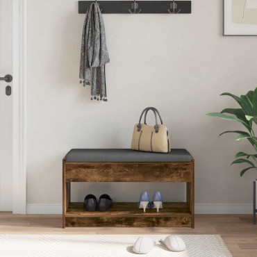 vidaXL Παγκάκι Χαλωρίου Καπνιστή Δρυς 83x38x45 εκ 1 τεμ.