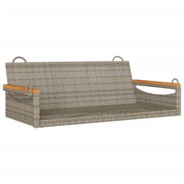 vidaXL Παγκάκι Κούνια Γκρι 109x62x40cm από Συνθετικό Ρατάν 1 τεμ.