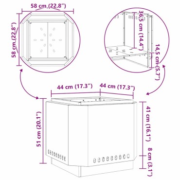 vidaXL Ατμόσφαιρα χωρίς καπνό Μαύρο Ψυχρής έλασης χάλυβας