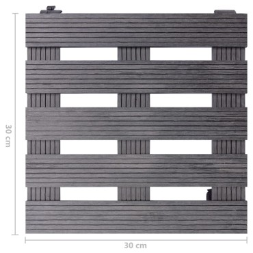 vidaXL Βάσεις για Γλάστρες με Ρόδες 2 τεμ. Γκρι 30x30x7,5 εκ. από WPC