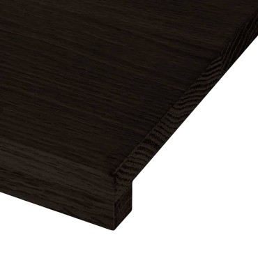 vidaXL Πέλματα Σκάλας 2 τεμάχια Καφέ-Μαύρο 110x30x2cm μασίφ ξύλο δρυς