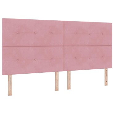 vidaXL Κεφαλάρι Ροζ Βελούδο 200x7x128cm 1 τεμ.
